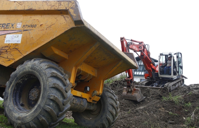 Masonry works: excavation, block walls and access staircase